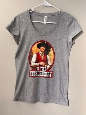 Bella + Canvas I’m Your Huckleberry Doc Holliday Graphic Tee Gray Size M
